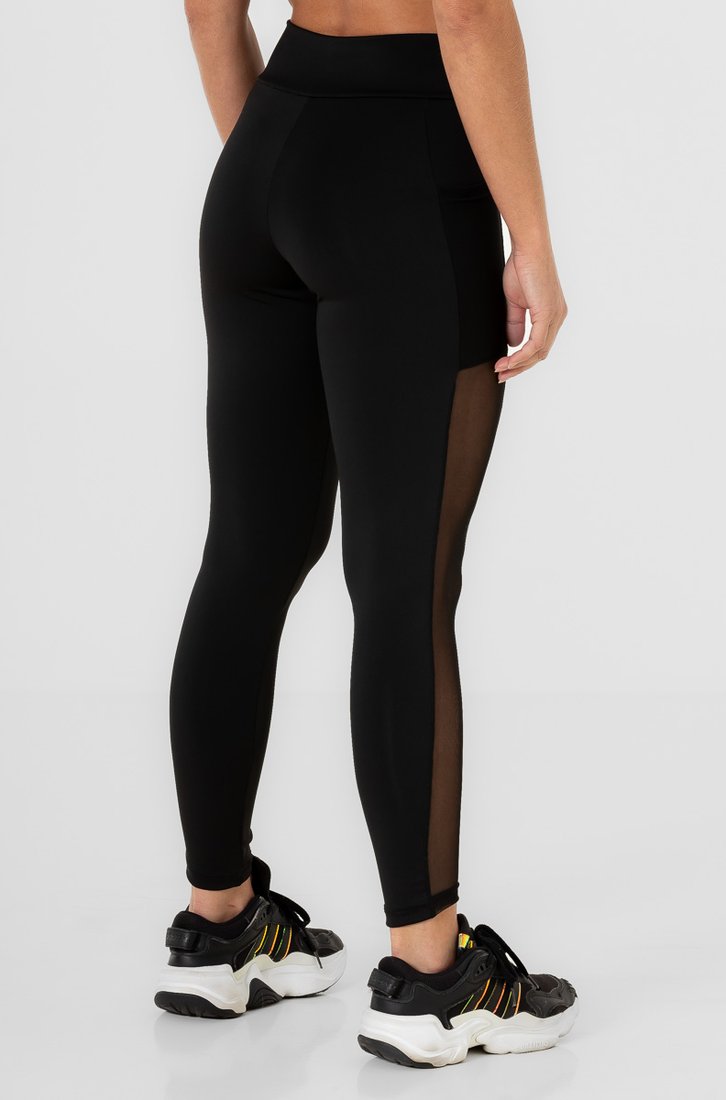 Legging Preta Com Tule Com Bolso Calca Legging Com Tule CG Moda